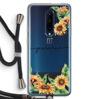 Zonnebloemen: OnePlus 7 Pro Transparant Hoesje met koord