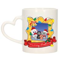 Kerst cadeau koffiemok - kerst katjes - multi - 300 ml - keramiek Kerst cadeau koffiemok - kerst katjes - multi - 300 ml - keramiek