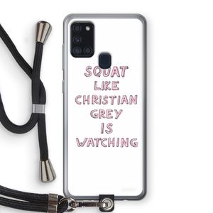 Christian Grey: Samsung Galaxy A21s Transparant Hoesje met koord