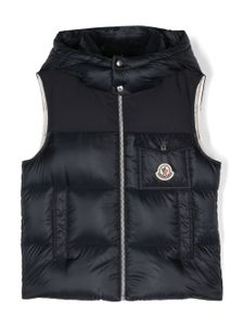 Moncler Enfant gilet matelassé Oust à patch logo - Bleu