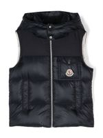 Moncler Enfant gilet matelassé Oust à patch logo - Bleu