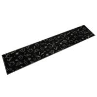 VidaXL Keukenmat wasbaar ochtendprint 60x300 cm fluweel zwart