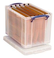 Really Useful Box opbergdoos 19 liter hangmappenkoffer, transparant Really Useful Box opbergdoos 19 liter hangmappenkoffer, transparant