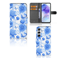 Hoesje voor Samsung Galaxy A55 Flowers Blue