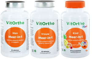 VitOrtho Meer-in-1 Man, Vrouw en Kind Tabletten Combivoordeel