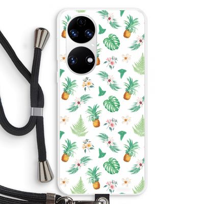 Ananas bladeren: Huawei P50 Transparant Hoesje met koord