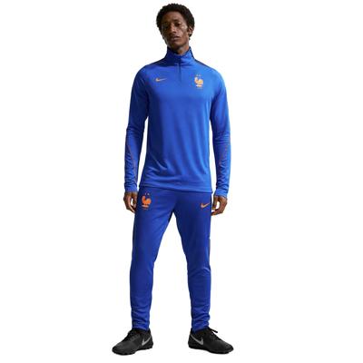 Nike Frankrijk Strike Trainingspak 1/4-Zip 2026-2028 Donkerblauw Brons Nike Frankrijk Strike Trainingspak 1/4-Zip 2026-2028 Donkerblauw Brons