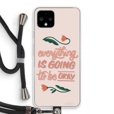 Optimistic flower girl: Pixel 4 Transparant Hoesje met koord