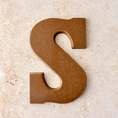 Chocoladeletter S melk doodle (200 gram)