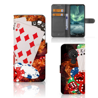 Nokia 7.2 | Nokia 6.2 Wallet Case met Pasjes Casino - thumbnail