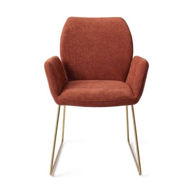 Jesper Home Misaki eetkamerstoel Cosy Copper slide gold