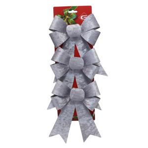 Kerst ornamenten strikken - 3x st - zilver - 15 x 24 cm - kerstboomstrikjes