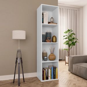 Boekenkast/tv-meubel 36x30x143 cm spaanplaat wit