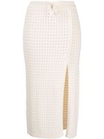 Cashmere In Love Mona crochet-knit midi skirt - Blanc - thumbnail