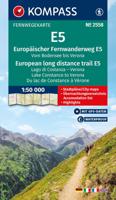 Wandelkaart 2558 Europäischer Fernwanderweg E5 | Kompass Wandelkaart 2558 Europäischer Fernwanderweg E5 | Kompass