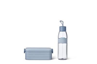 2-delige Mepal lunchset nordic blue lunchbox + waterfles