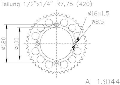 ESJOT Chain wheel 420 60z alu silver