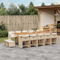 15-delige Tuinset met kussens poly rattan beige 15-delige Tuinset met kussens poly rattan beige