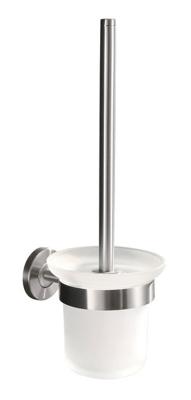 Wiesbaden 304-toiletborstelhouder glas + borstel RVS