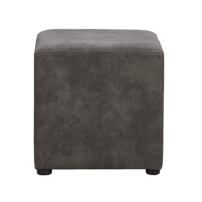 Leen Bakker - Hocker Nando - Antraciet - 45x45x45 Cm - Stof - Grijs