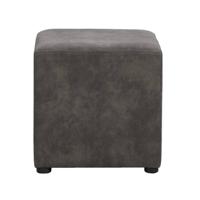Leen Bakker - Hocker Nando - Antraciet - 45x45x45 Cm - Stof - Grijs