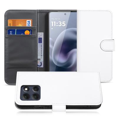 Book Case Hoesje Motorola Moto G86 Wit met Pasjeshouder