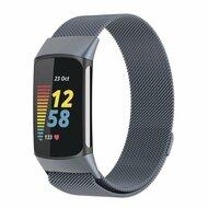 Milanese bandje - Grijs - Geschikt voor FitBit Charge 5 Milanese bandje - Grijs - Geschikt voor FitBit Charge 5