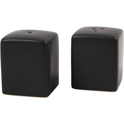 Creativ Company Zout & peper set, h: 6 cm, afm 5x5 cm, matt, zwart, 6 set/ 1 doos