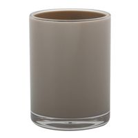 MSV Badkamer drinkbeker Aveiro - PS kunststof - beige - 7 x 9 cm - Tandenborstelhouders