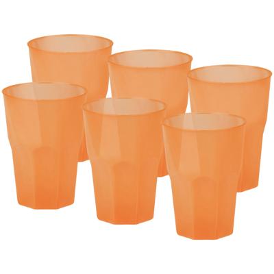 Drinkglazen frosted - oranje - 36x - 300 ml - onbreekbaar kunststof - Feest/cocktailbekers Drinkglazen frosted - oranje - 36x - 300 ml - onbreekbaar kunststof - Feest/cocktailbekers