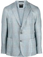 Zegna blazer à simple boutonnage - Bleu