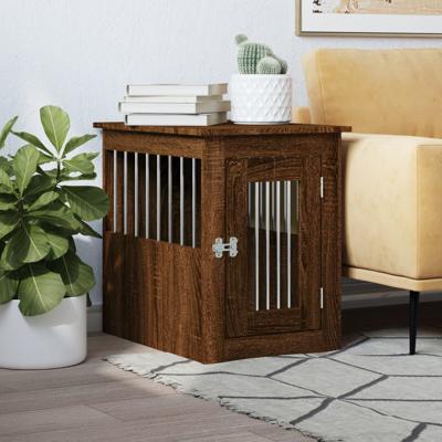 VidaXL Hondenbench 45x62x59 cm bewerkt hout bruin eikenkleur