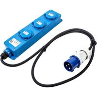 Dws 3-weg CEE 1,5 m Stekkerdoos Blauw