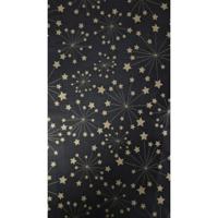 Zijdevloei papier 50x75cm 22gr 100 vel zwart met gouden sterren