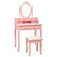 Kaptafelset met kruk 75x69x140 cm paulowniahout roze