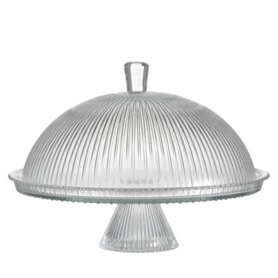 Urban Living Taartplateau op voet - stolp - 30 cm - glas - gebaksschaal - taartstandaard