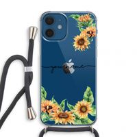 Zonnebloemen: iPhone 12 mini Transparant Hoesje met koord