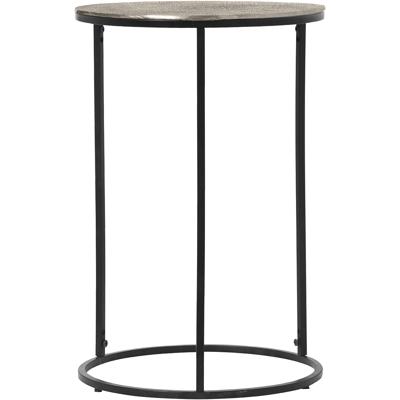 Bijzettafel - Trion Pado Hoog - Rond - 41cm - Zwart/Zilver - Metaal