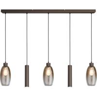 Masterlight Glazen hanglampOlive 3x Ø 12,5cm - 2x Run pendel - cacao - 2431-15-130-5RC20215