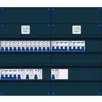 GACIA krachtgroepenkast 12 groepen 230v 2 krachtgroepen 16A 400V met aardlekschakelaars HS 4P 40A GACIA krachtgroepenkast 12 groepen 230v 2 krachtgroepen 16A 400V met aardlekschakelaars HS 4P 40A