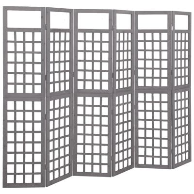 Kamerscherm/trellis met 6 panelen 242,5x180 cm vurenhout grijs