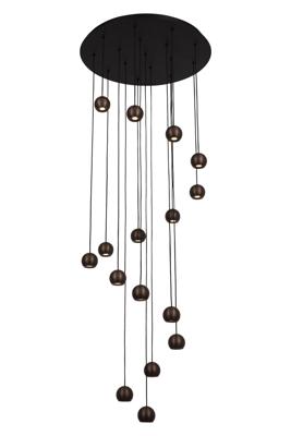 Lucide MONTANA - Hanglamp - LED Dimb. - CCT - 16x5,7W 2700K/4000K - Koffie | Premium