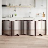 Hondenhek inklapbaar 4 panelen 320cm populierenhout bruin eiken