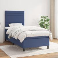 Boxspring met matras stof blauw 100x200 cm