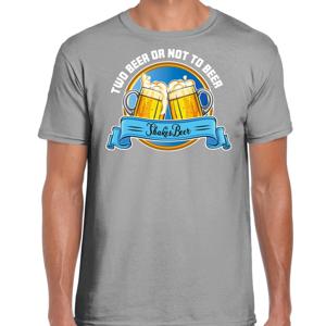 Apres ski t-shirt voor heren - two beer or not to beer - grijs - wintersport - bier