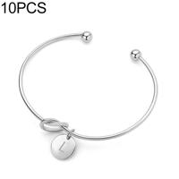 10 stuks legering letter L armband Snake ketting charme armbanden (wit)