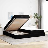 Bedframe met opslag Zwart 200 x 200 cm Stof