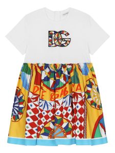 Dolce & Gabbana Kids robe à logo imprimé Carretto - Blanc