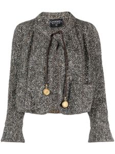 CHANEL Pre-Owned 2000s cropped bouclé jacket - Marron