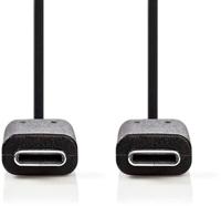 Nedis usb-kabel | usb 3.2 gen 1 | usb-c male | usb-c male | 60 w | 4k@60hz | 5 gbps | vernikkeld | 3.00 m | rond | pvc | zwart | doos - ccgb64700bk30
